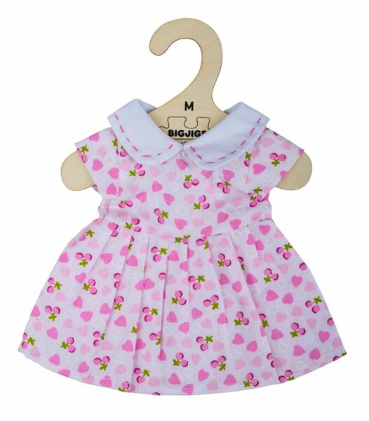 Kledingset 30 cm Roze jurk met hartjes Medium