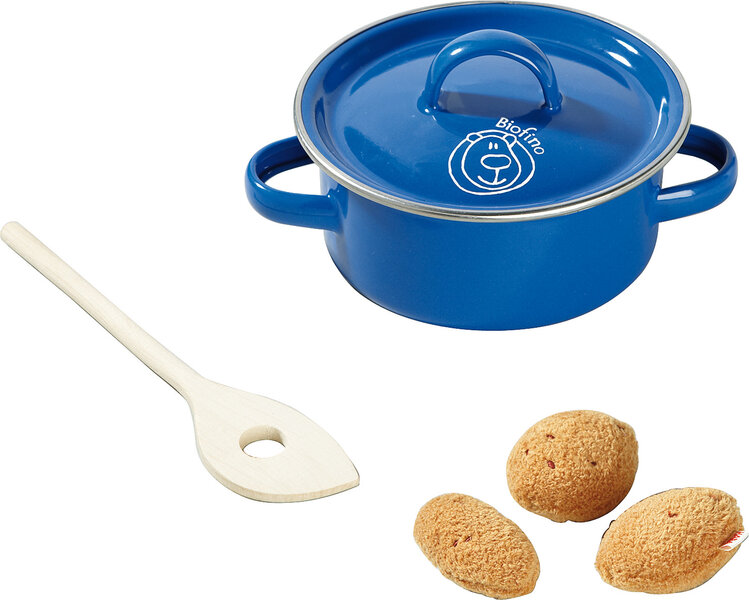 Pan met stoffen aardappelen in net (6 delig)