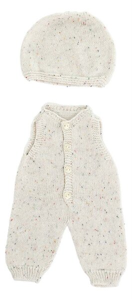 Gebreid tuinbroekje met mutsje voor poppen 40 cm