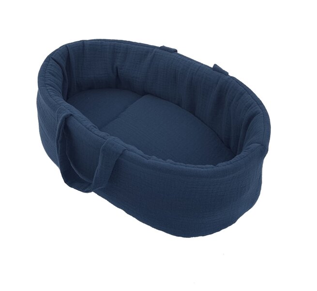 Poppendraagmand Indigo Mousseline (36 cm)