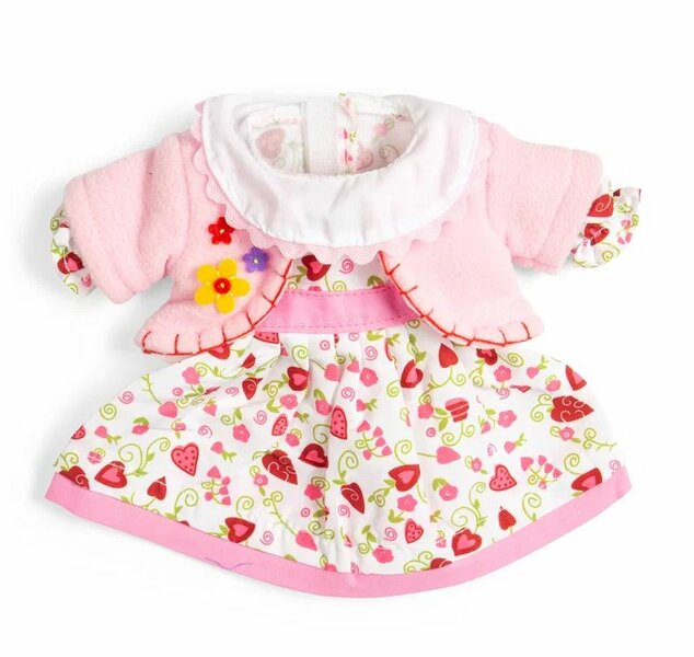 Kledingset 30 cm  Hartjes jurk met roze&nbsp;Cardigan&nbsp;Medium
