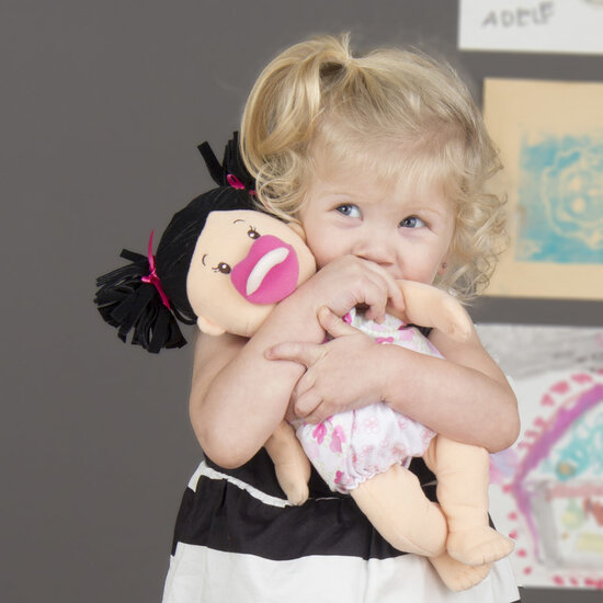 Meisje met Stoffen pop Baby Stella Brunette Doll (38 cm)