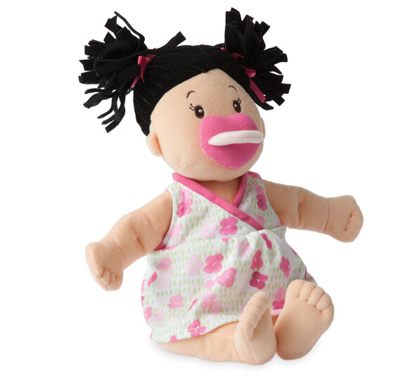 Stoffen pop Baby Stella Brunette Doll (38 cm) met speen