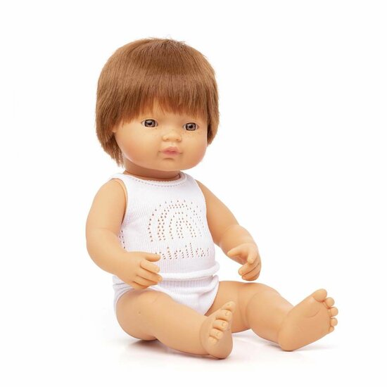 Theseus Raad Aannemer Blank babyjongen met donkerblond haar (38 cm) | Speelgoed pop - Poppen &  Rollenspel speelgoed