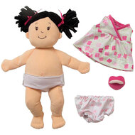 Stoffen pop Baby Stella Brunette Doll (38 cm) in haar luier