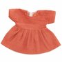 Corduroy jurk peach voor ByAstrup knuffelpoppen