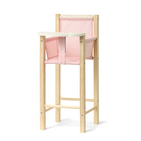 Houten Poppenstoel blank/roze