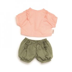 Poppenkleding pyjama polkadot (36 cm)