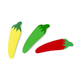 Houten chili pepertjes (3 delig)