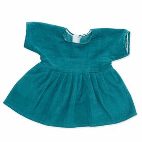 Corduroy jurk petrol voor ByAstrup knuffelpoppen