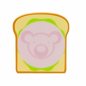 Houten belegde boterham met berenworst