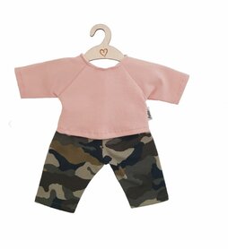 Poppenbroek en Shirt Camouflage Dusty Rose (34-cm)