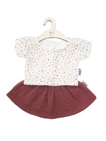 Poppenrok en -shirt blush sweet dots (34 cm)