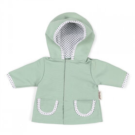 Poppenkleding regenjas met capuchon (36 - 40 cm)