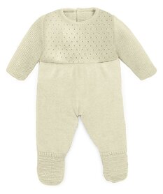 Gebreid boxpakje wit voor poppen 40 cm