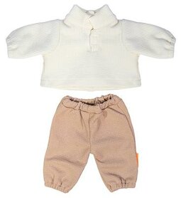 Poppenkleding Ecru/Beige – Sweater & Broek 38 cm