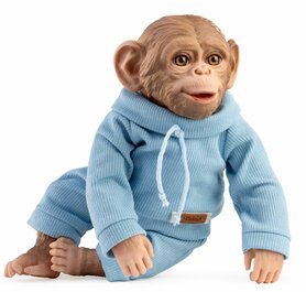 Reborn aapje Mono in blauw Joggingpak