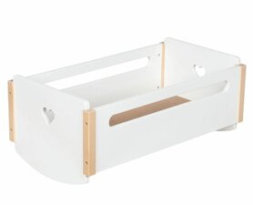 Houten poppenwieg hart zonder beddengoed