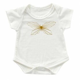 Katoenen rompertje korte mouw Cream 35 cm