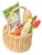 Rieten mandje met boodschappen (13 delig)