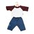 Poppenbroek jeans en Shirt bordeaux Robin (34-cm)